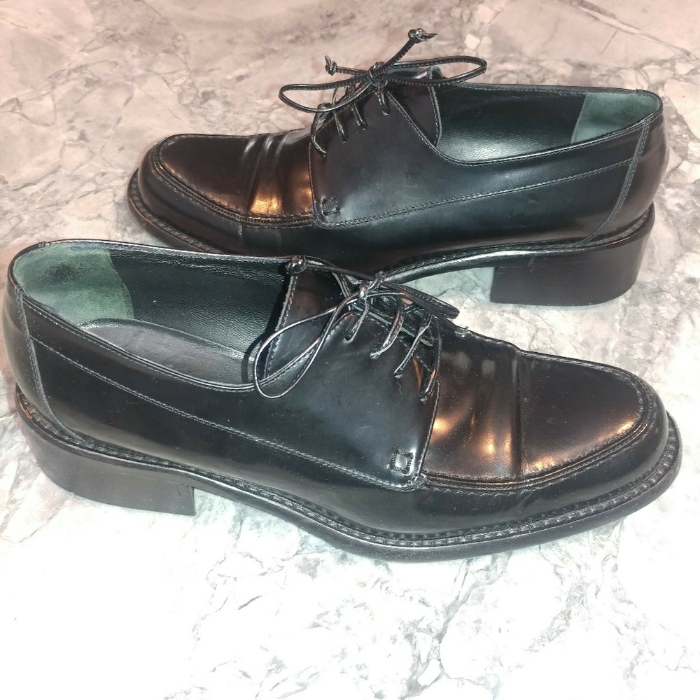 Black leather italian made shoes